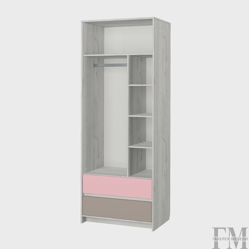 Двухстворчатый шкаф «Зефир 2», розовый